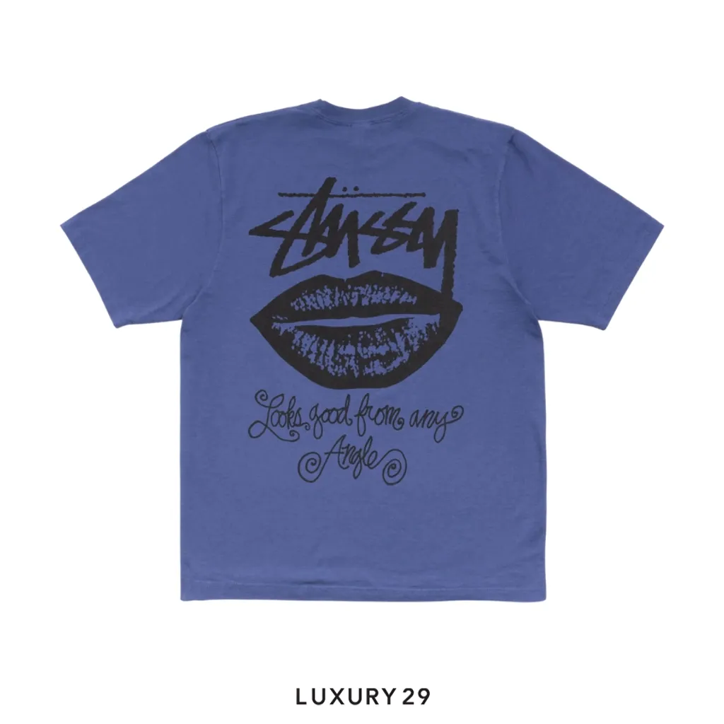 STUSSY ANY ANGLE TEE PIGMENT DYED INDIGO(S, Blue)
