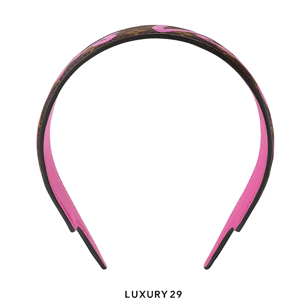 Louis Vuitton LV Script headband Pink(Free Size, Pink)