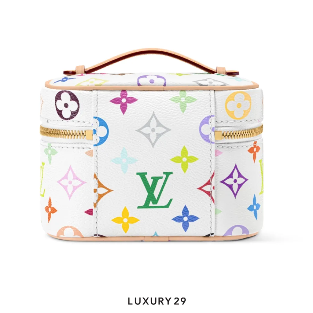 Louis Vuitton LV  x TM Nice Nano Bag Trimmed with cowhide leather Multicolor(Small, White)