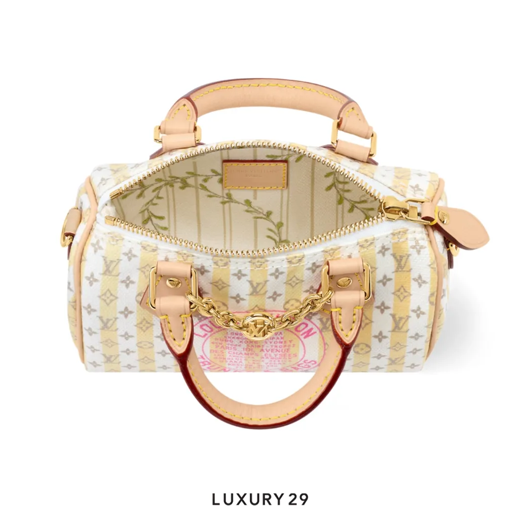Louis Vuitton LV Nano Speedy Bag Banana Yellow with LV Stamp Monogram Canvas(Mini, Yellow)