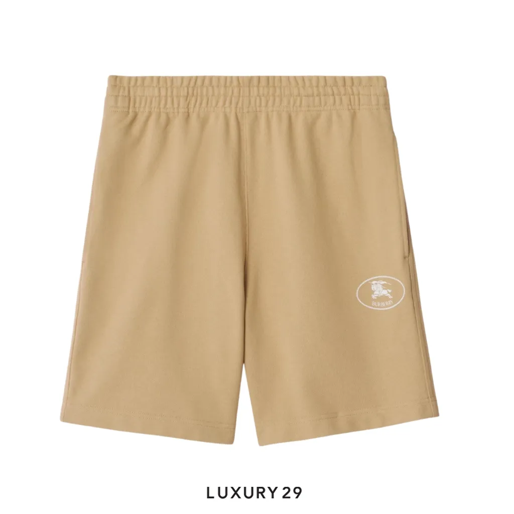 Burberry Knight Stamp Cotton Shorts Flax beige(S, Neutrals)