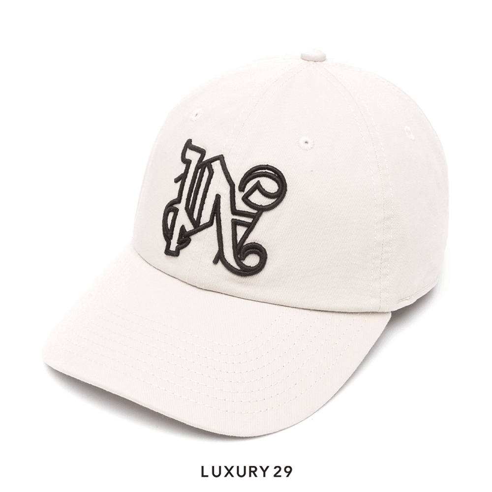 Palm Angels Monogram Cap cream white