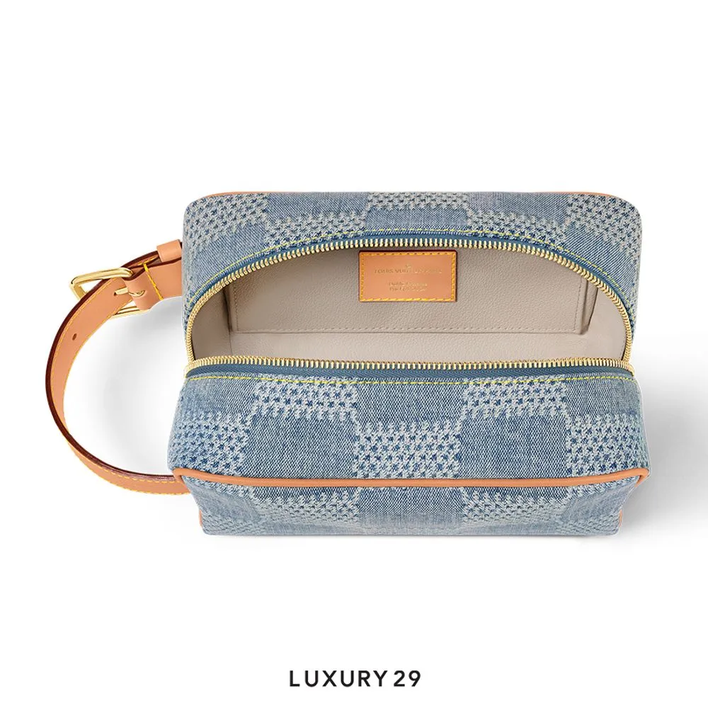 Louis Vuitton LV Trousse Toilette Locker Dopp Kit Blue(Small, Blue)