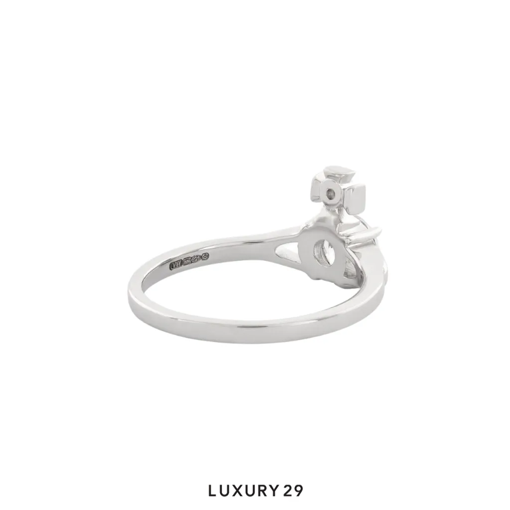 Vivienne Westwood Reina Petite Ring Platinum/White CZ(M, Silver)