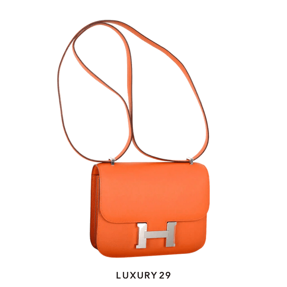 Hermes Constance 18 Mini Orange Togo Palladium Hardware(Mini, Orange)