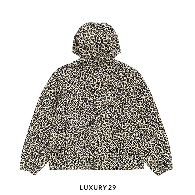 STUSSY LIGHTWEIGHT CHEETAH HOODED JACKET