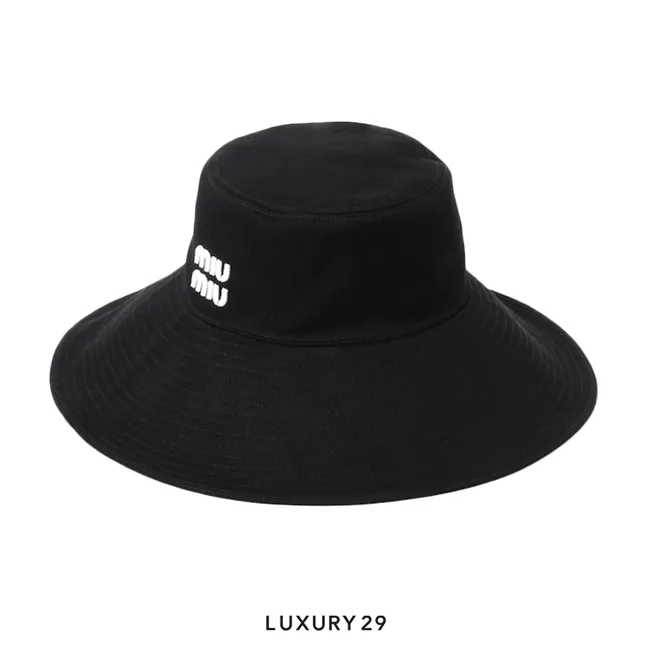 Miu Miu Drill hat Black/White
