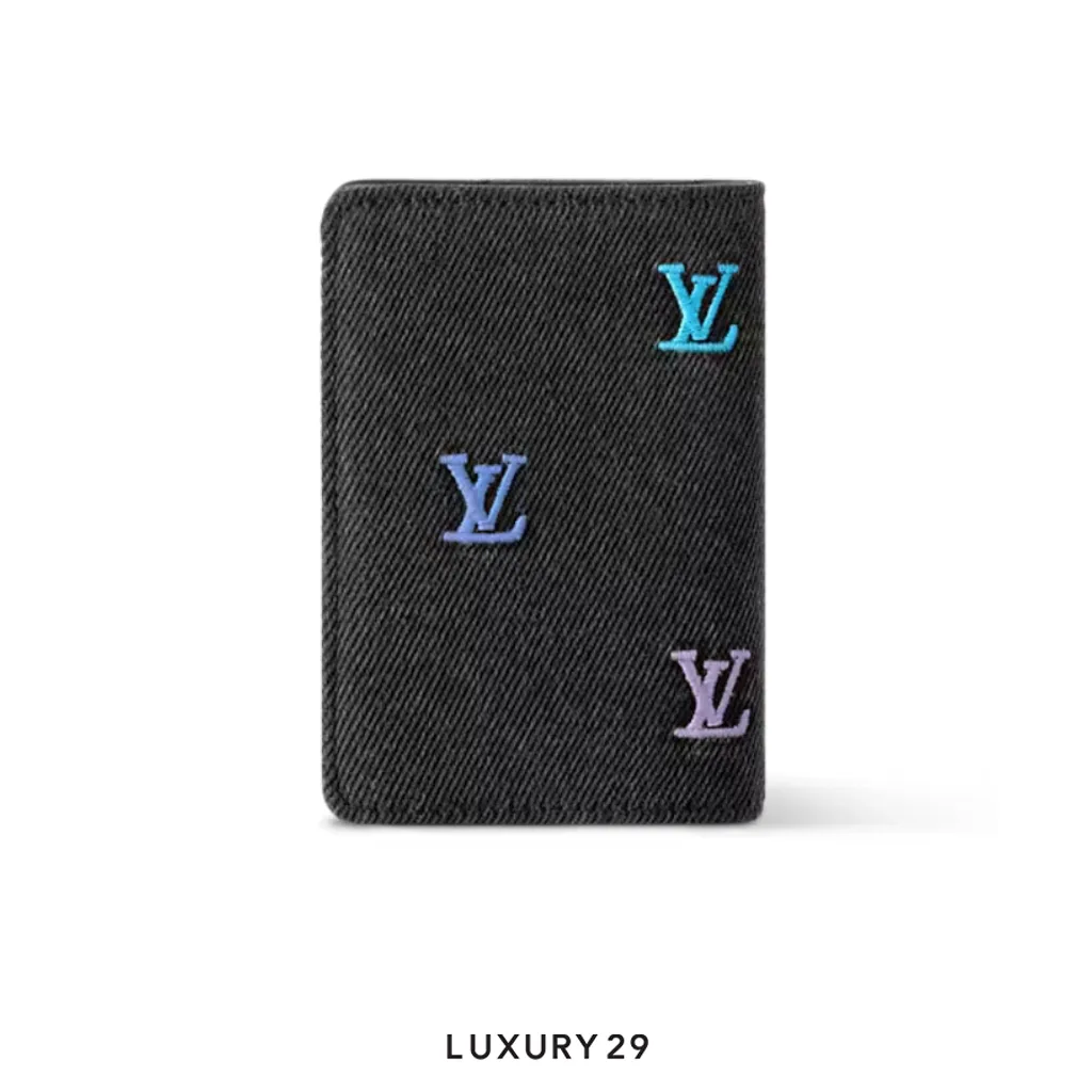 Louis Vuitton LV Pocket Organizer LV Blason Denim Gradient Blue(Small, Black)