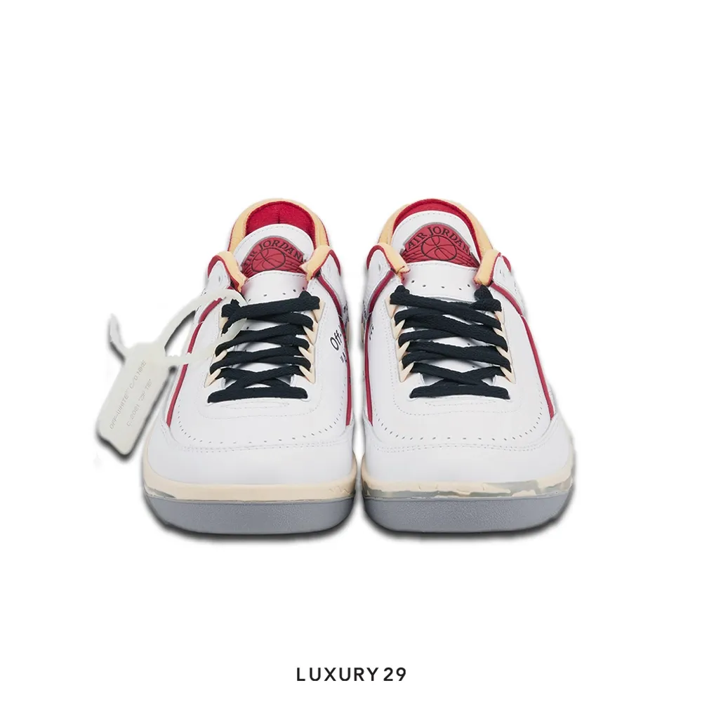 Nike Jordan 2 Retro Low SP Off-White White Red(45, White)