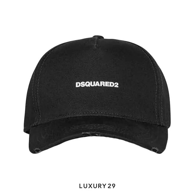 DSQUARED2 MINI LOGO BASEBALL CAP BLACK/WHITE