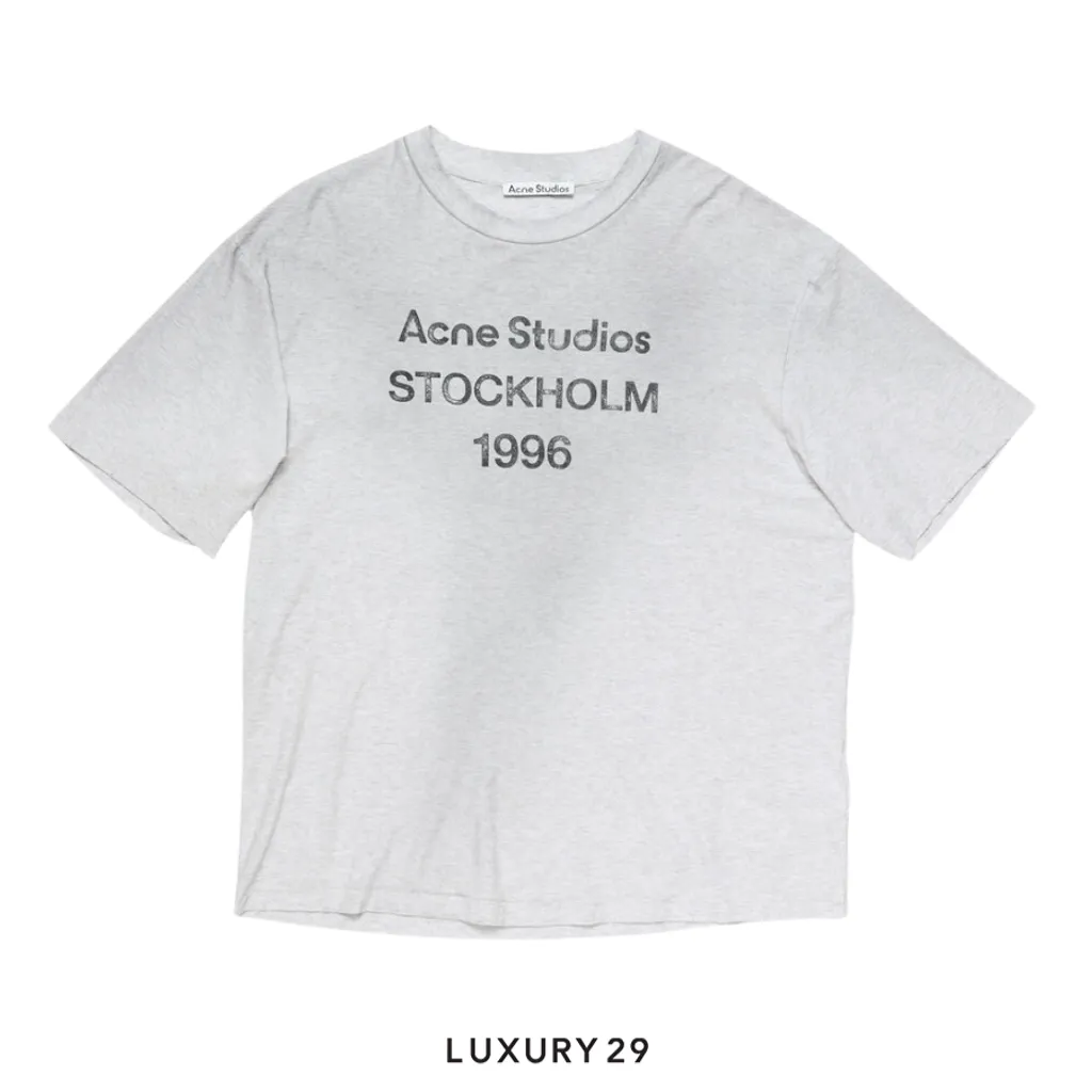 Acne Studios Sprayed logo t-shirt Pale Grey Melange(S/XS, Grey)
