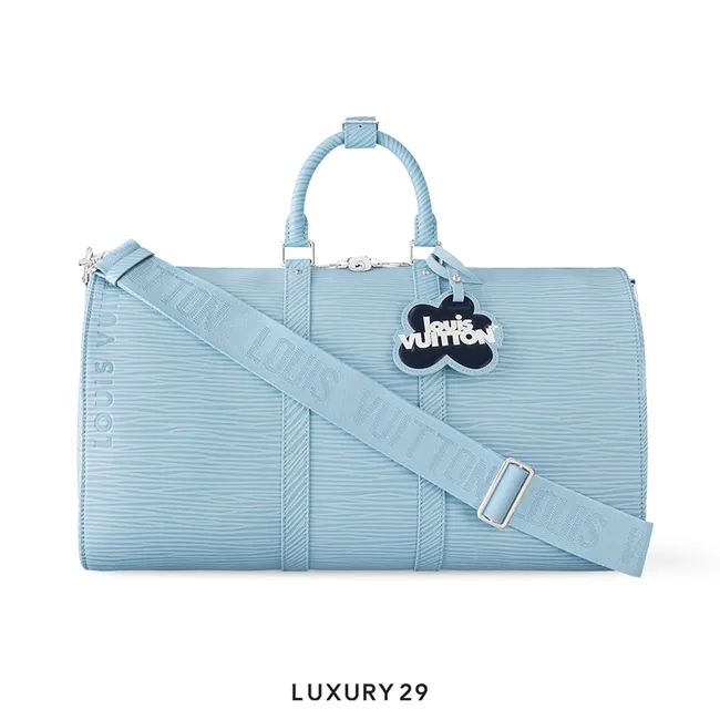Louis Vuitton LV Keepall Bandouliere 50 Bag Sky Blue
