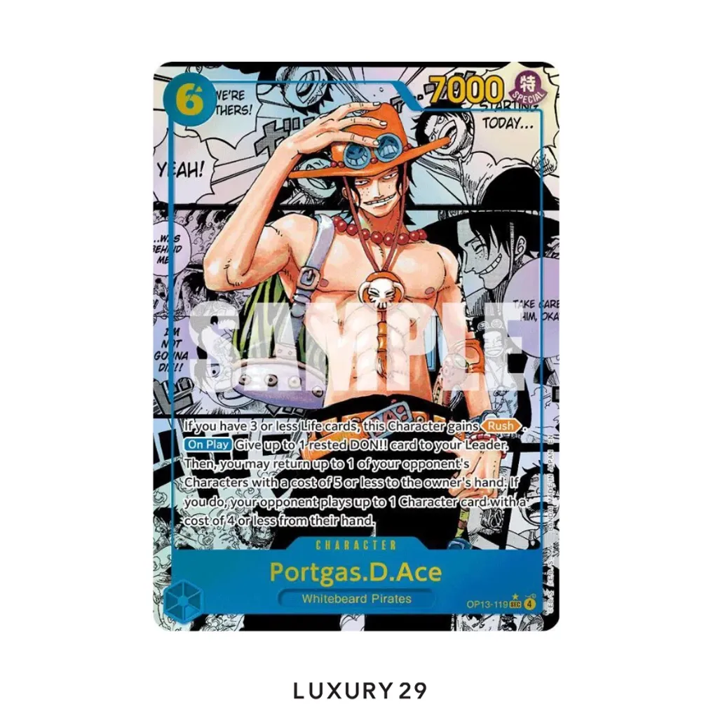 One Piece Portgas.D.Ace (119) (Super Alternate Art) Carrying On His Will SEC (ENG) OP13-119 (PSA10)(Small, Multicolour)