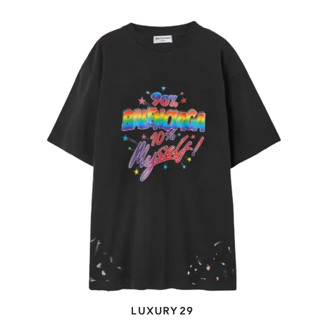 Balenciaga Large Fit T-Shirt 'Washed Black'