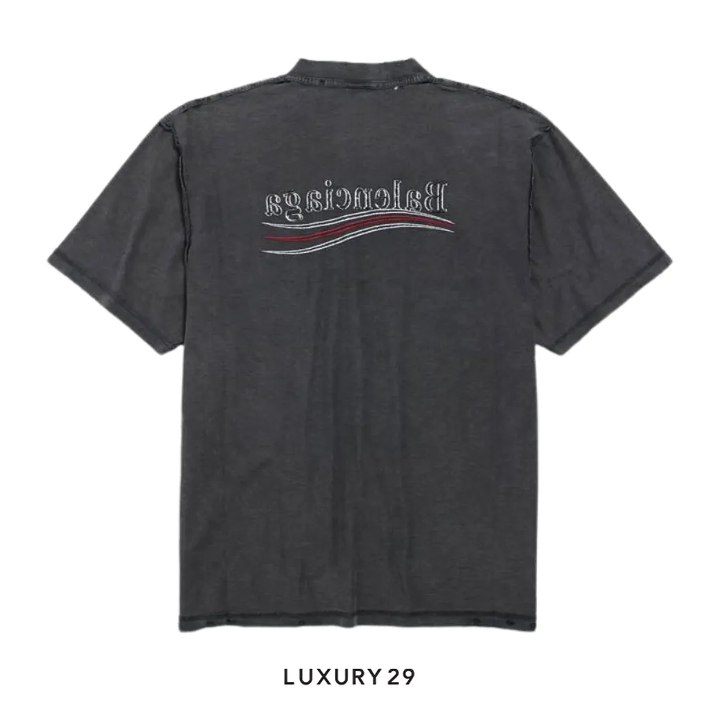 Balenciaga Political Campaign Inside-out T-shirt Large Fit in Faded Black(XS, Black)