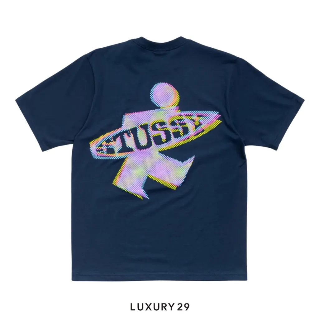 STUSSY DOT SURF PUFF PRINT TEE NAVY(S, Blue)
