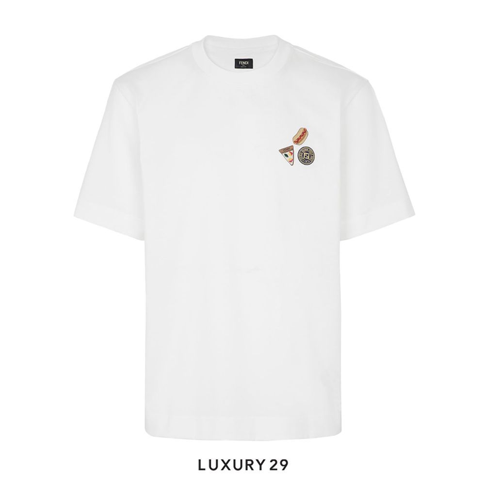 Fendi Crew-neck oversized T-shirt white(L, White)