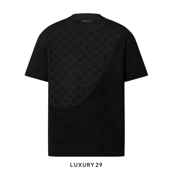 Louis Vuitton LV Graphic Jacquard Short-Sleeved Crewneck Black