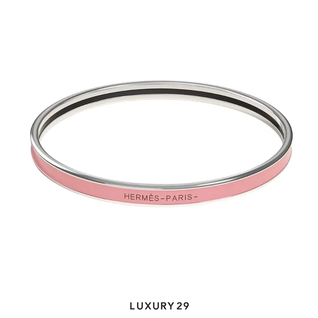 Hermes Uni bangle Silver Hardware Bracelet Rose Fever