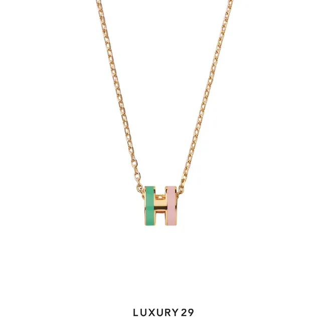 Hermes Mini Pop H Pendant Rocabar Plaque Gold Plated Malabar