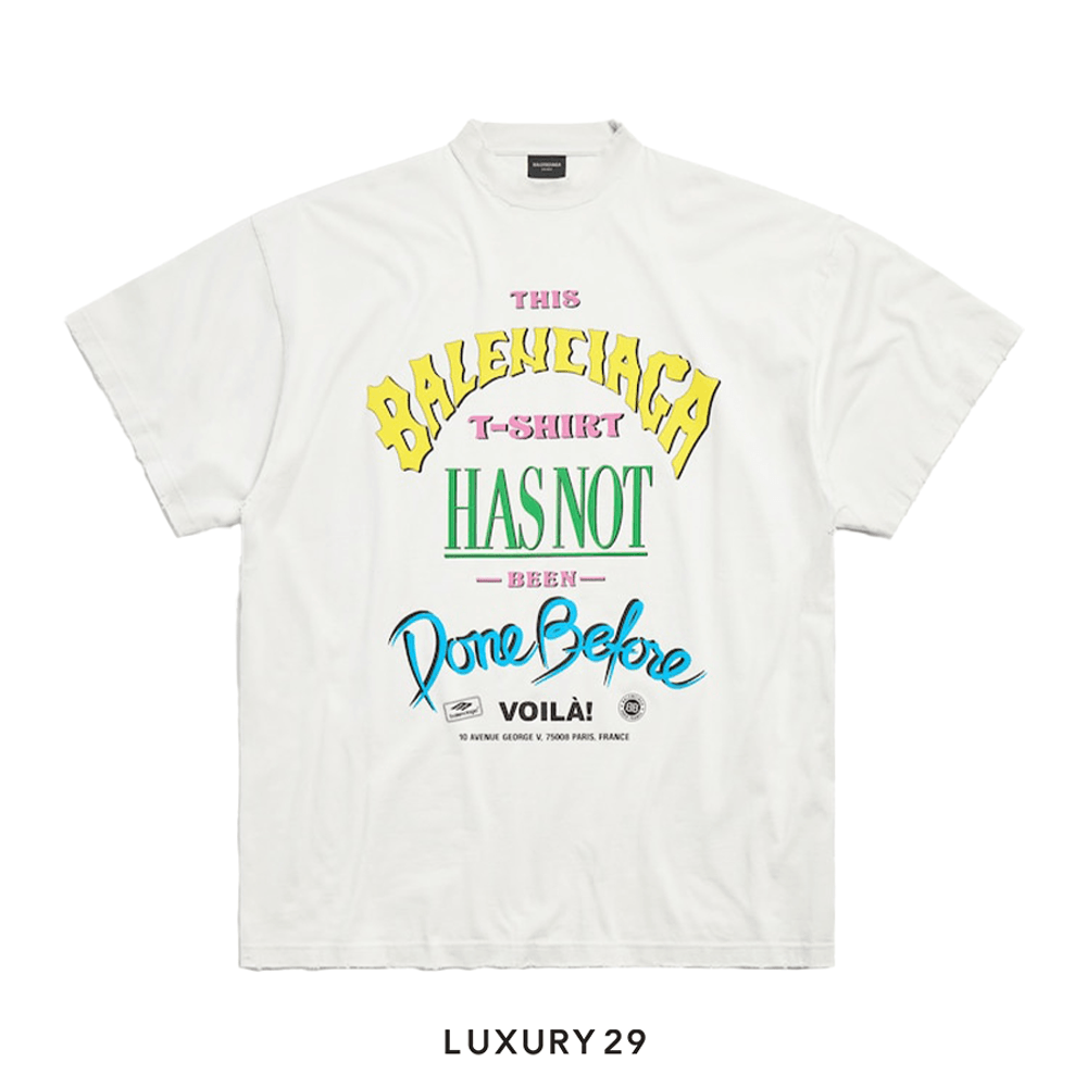 Balenciaga Men's Not Been Done T-shirt Oversized in White(S, White)