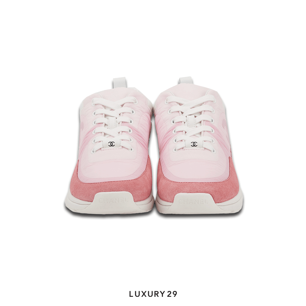 Chanel Trainers Fabric & Suede Calfskin Pale Pink(39.5, Pink)
