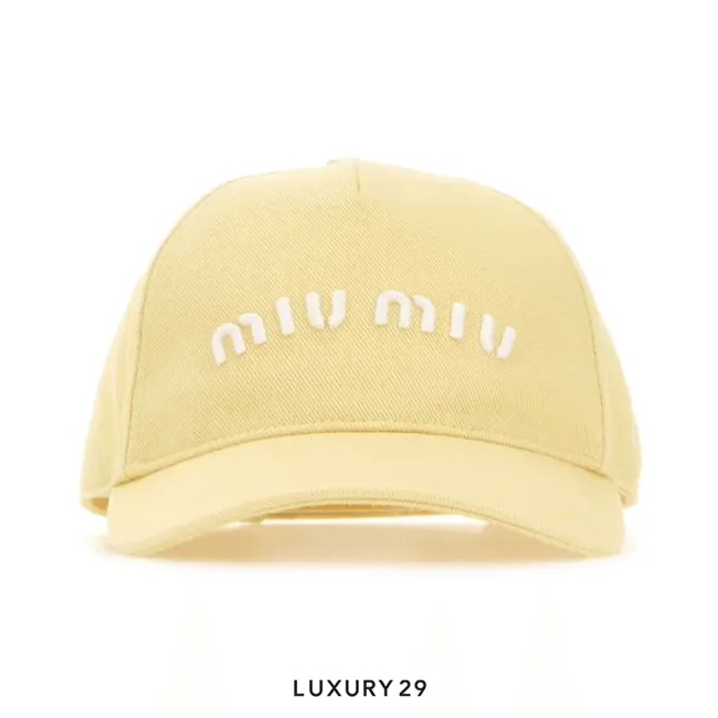 Miu Miu Drill baseball cap Sky Yellow/White