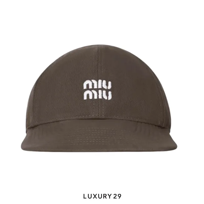 MIU MIU Denim baseball cap Brown