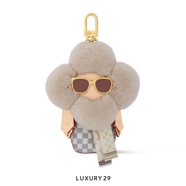 LOUIS VUITTON LV X Vivienne Fashionista Bag Charm Mink and leather Dune