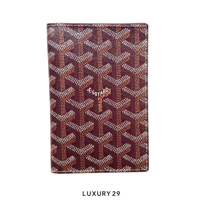Goyard Grenelle Passport Cover Burgundy