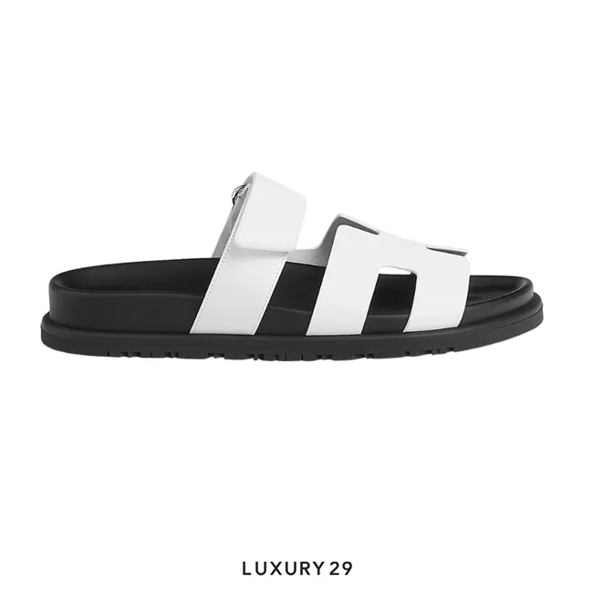 Hermes Chypre Sandals blanc