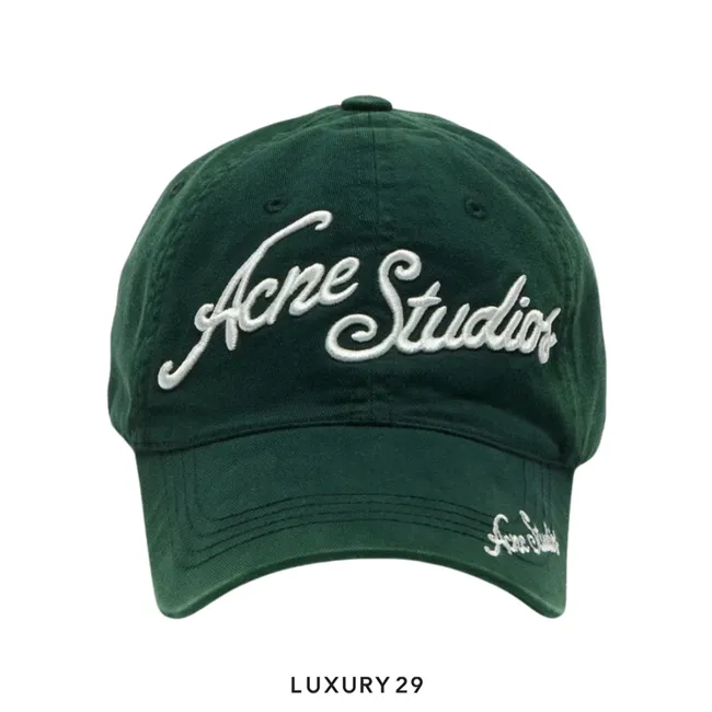 Acne Studios Embroidered logo cap Green
