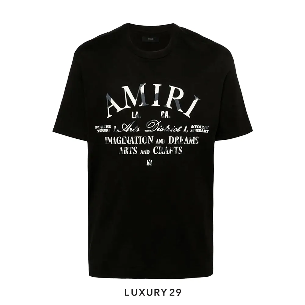 AMIRI DISTRESSED ARTS DISTRICT TEE - BLACK(M, Black)