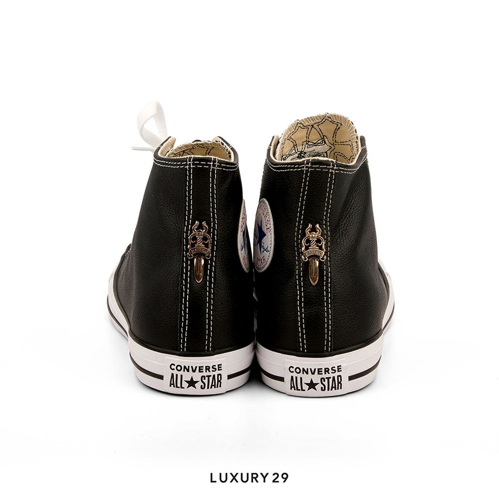 Converse Chuck Taylor All Star Leather Black(M)(42.5, Black)