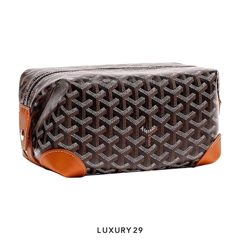 Goyard Bowling 25 Toiletry Bag Black & Tan(Small, Black)