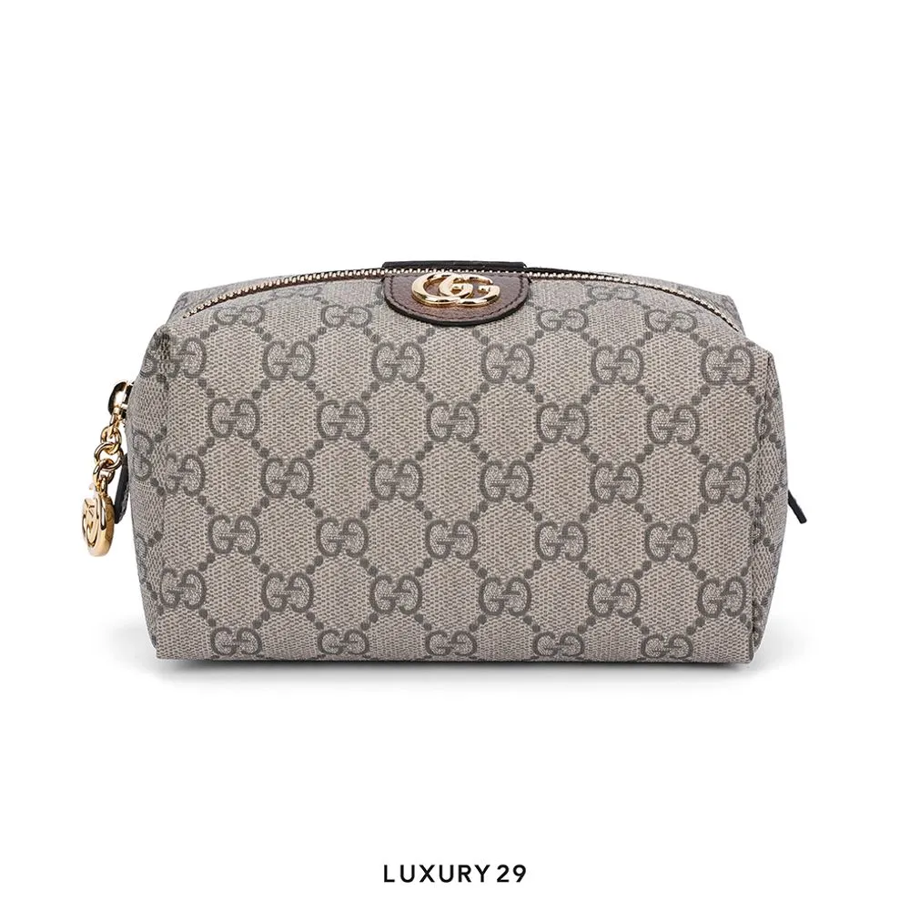 Gucci Ophidia Cosmetic Case GG Supreme Small Beige/Ebony(Small, Neutrals)