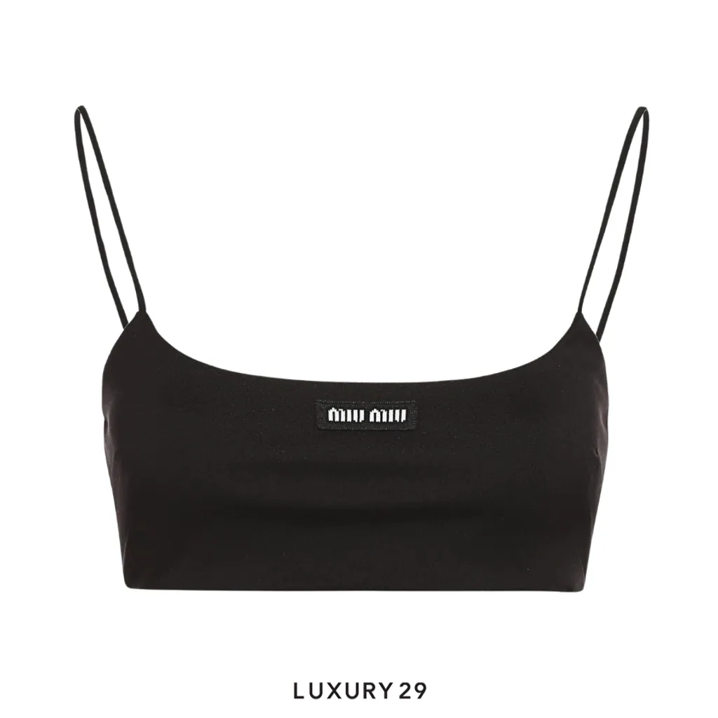 Miu Miu Reggiseno Jersey Stretch Nero Black(36, Black)