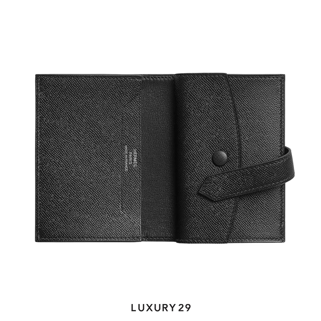 Hermes Portefeuille Bearn mini monochrome Veau Madame 89 Noir(Mini, Black)