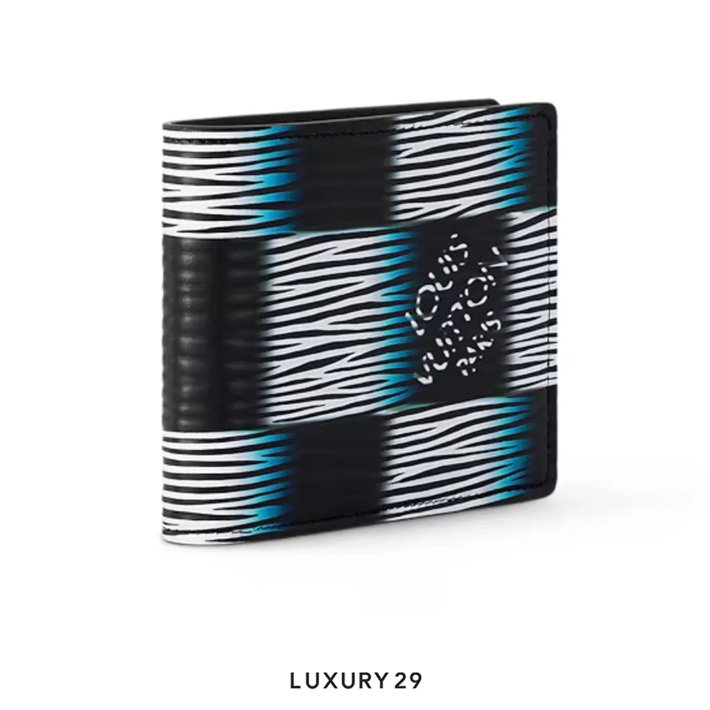 Louis Vuitton LV Slender Leather Wallet Men's Dark Blue Moon(Small, Black)