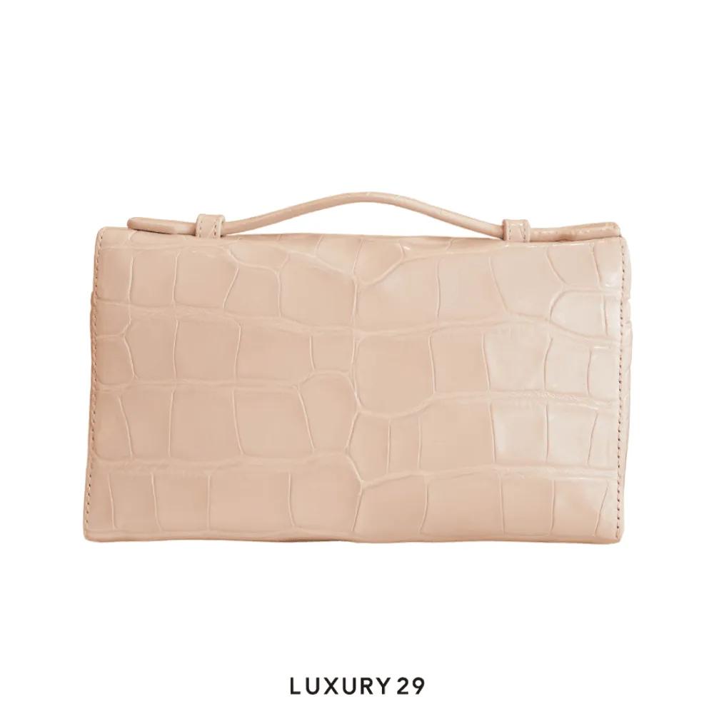 Loro Piana Extra Pocket L19 Glazed Alligator(Small, Neutrals)