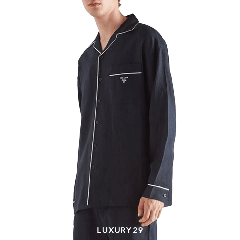 Prada Linen Shirt Navy(M, Blue)