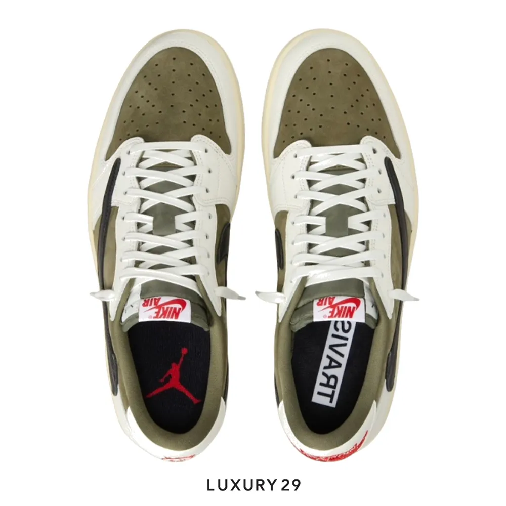 Nike Air Jordan 1 Retro Low OG SP X Travis Scott Medium Olive(M)(42, Green)