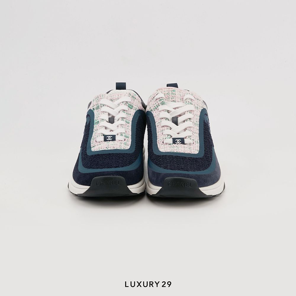 Chanel Sneakers Navy and Pink(42, Blue)