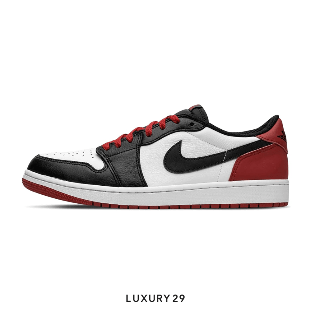 Nike Jordan 1 Retro Low OG Black Toe (2023) (GS)(M)(36.5, Red)