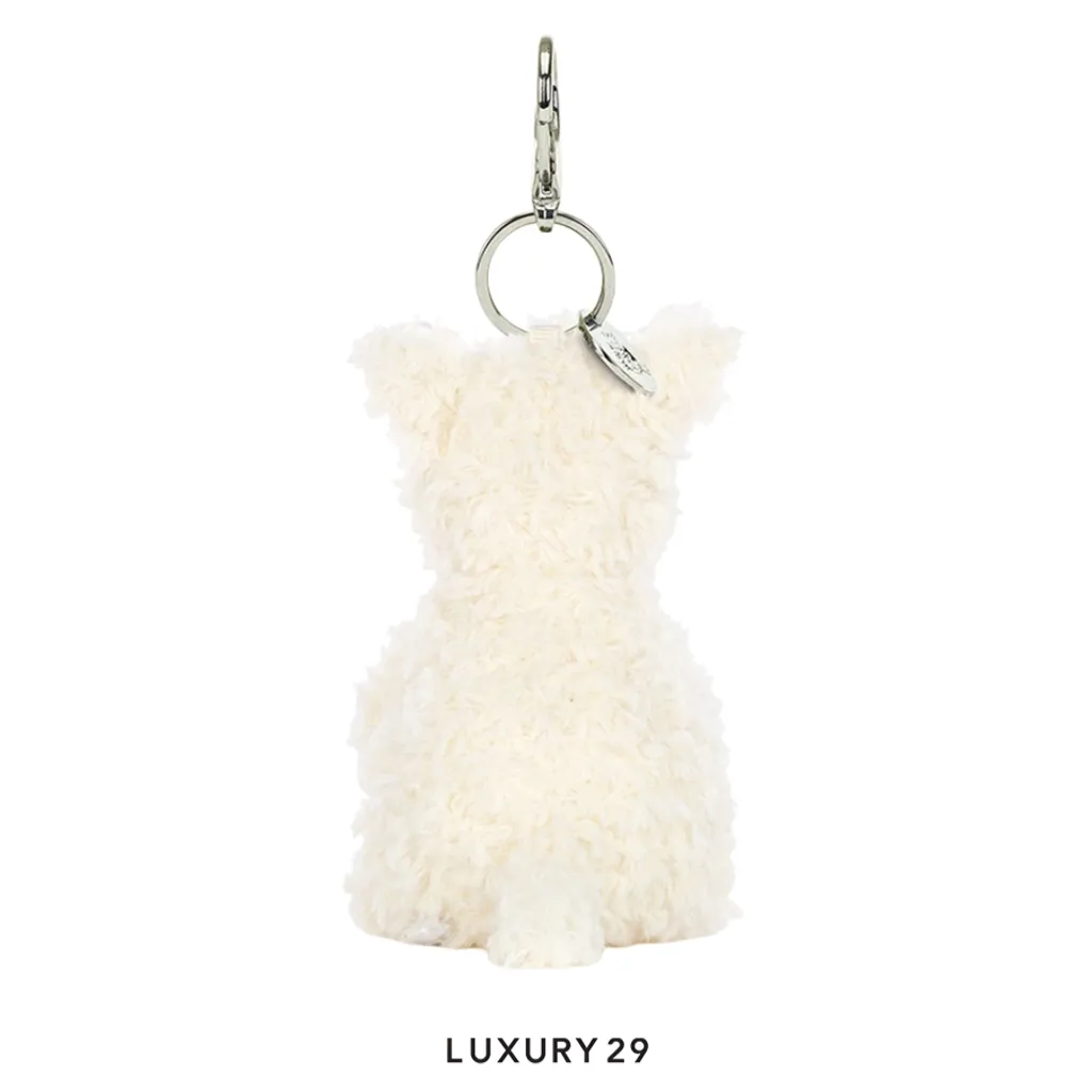 JellyCat Munro Scottie Dog Bag Charm White(Small, White)