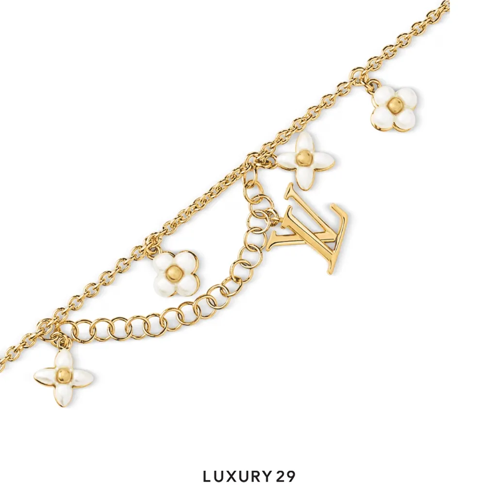 Louis Vuitton LV Floragram Bracelet Gold(Free Size, Gold)