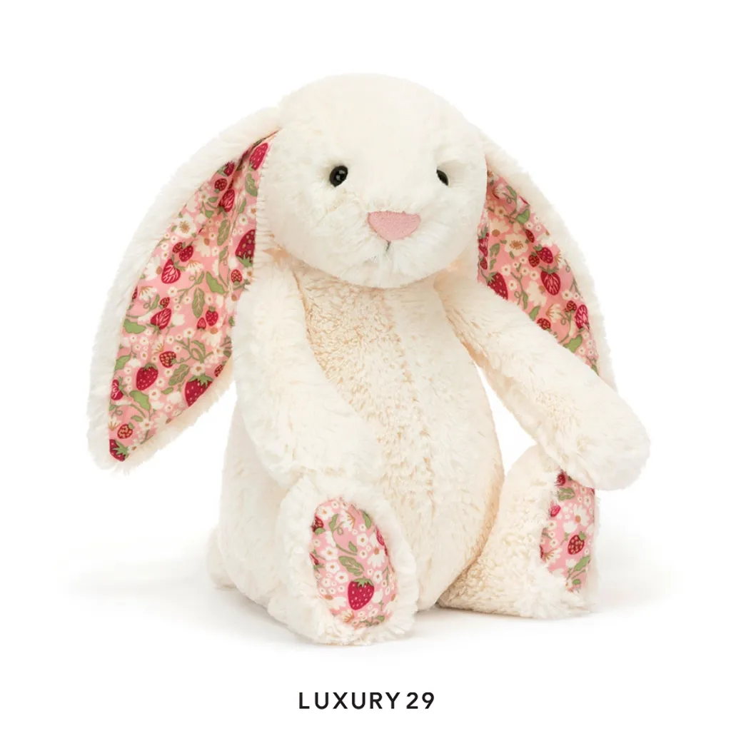 JellyCat Blossom Cream Bunny Berry(Small, White)