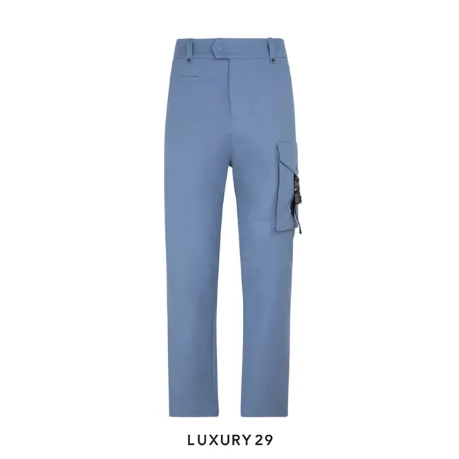 Dior Strap Detailed Cargo Pants Blue
