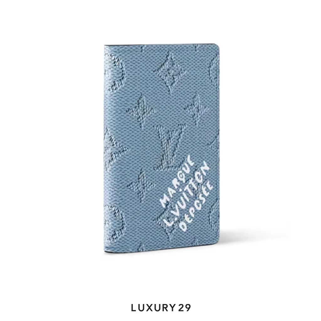 Louis Vuitton LV Pocket Organizer Monogram Heritage coated canvas Blue(Small, Blue)