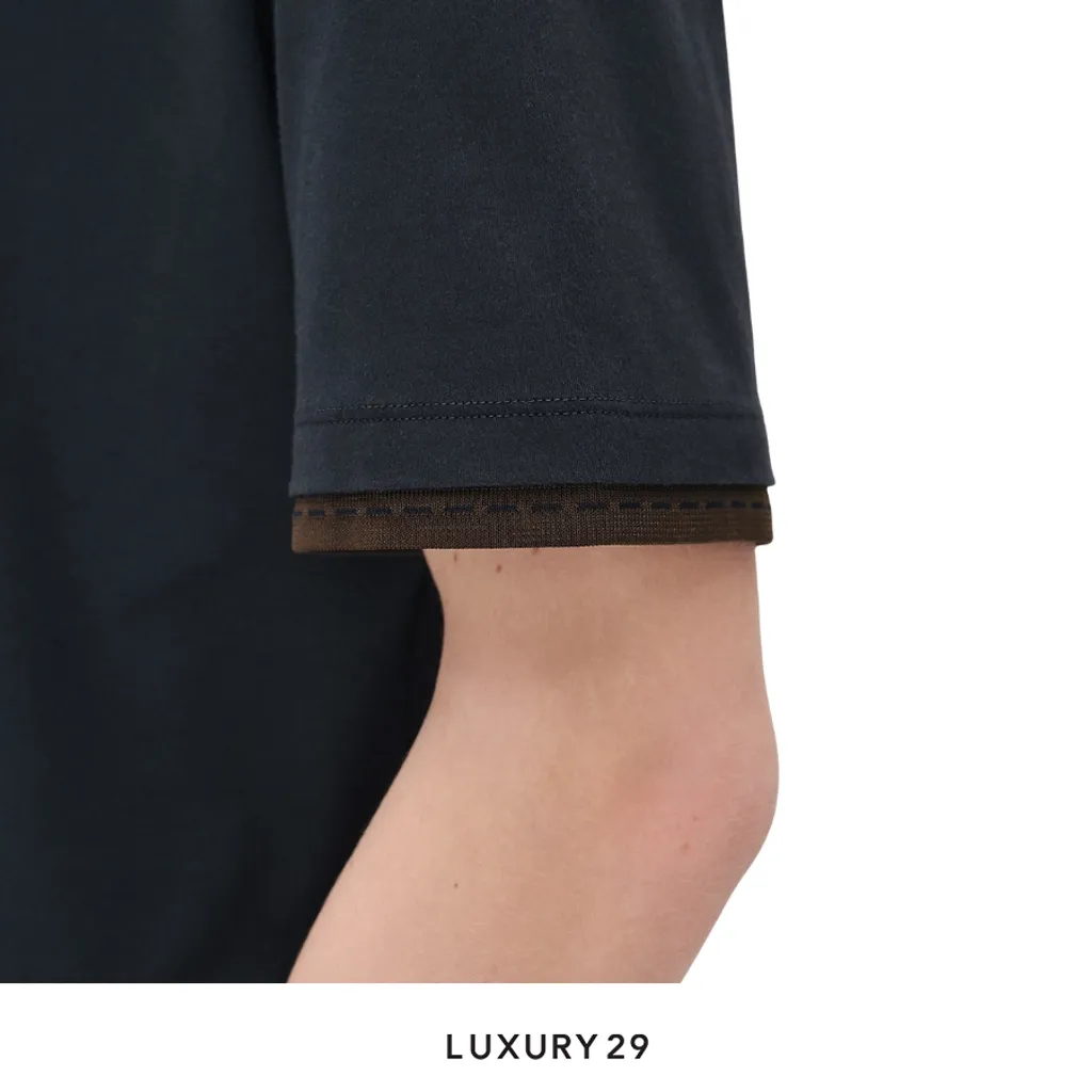 Hermes "Piqures sellier" t-shirt Marine(M, Black)